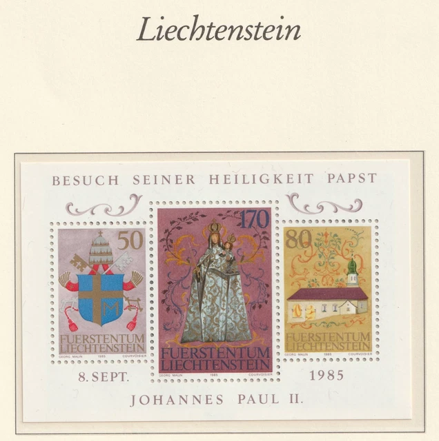 LIECHTENSTEIN ,1 SHEET 1985 The Visit of Pope John Paul II  MNH **