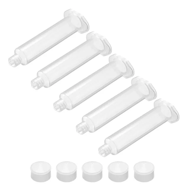 10CC/10ML Clear Adhesive Syringes Tube Sleeve with Piston for Industrial, 5 Pcs