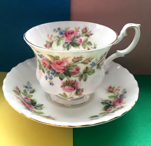 Vintage Royal Albert " Moss Rose" Tea Set Duo, Tea Cup & Saucer Set 🌷🌷🌷#No 3
