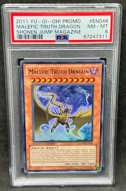 Yugioh PSA 8 NM-MT Malefic Truth Dragon JUMP-EN048 Ultra Rare Limited Edition!!