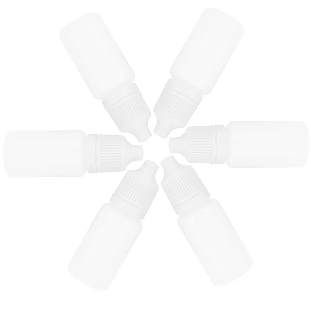 5ml Empty Dropper Bottles Squeezable Eye Liquid Bottle W/Lids Plugs White YA