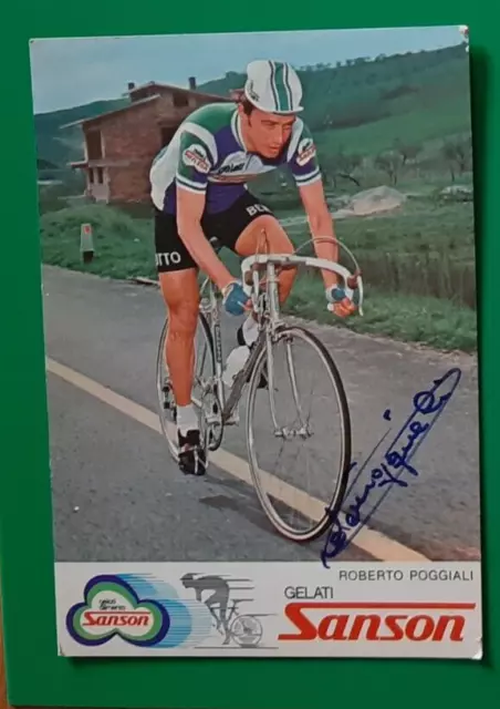 CYCLISME carte cycliste ROBERTO POGGIALI équipe SANSON 1976 Signée