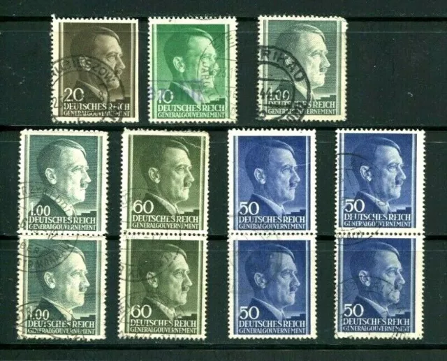 Stamps Poland General Government,cancell.Krakau A.Hitler lot of 11