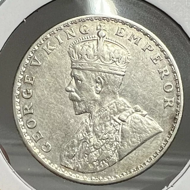 1913  British India Silver One Rupee Near Uncirculated Coin
