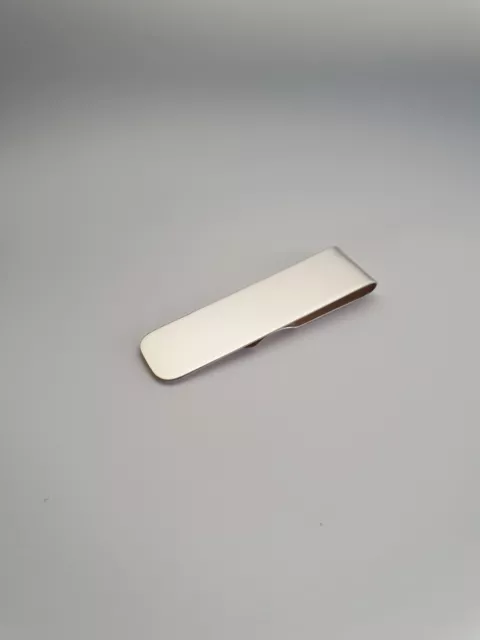 Sterling Silver Money Clip Hallmarked 925 Plain Polished 60 x 16mm 12.5g U.K