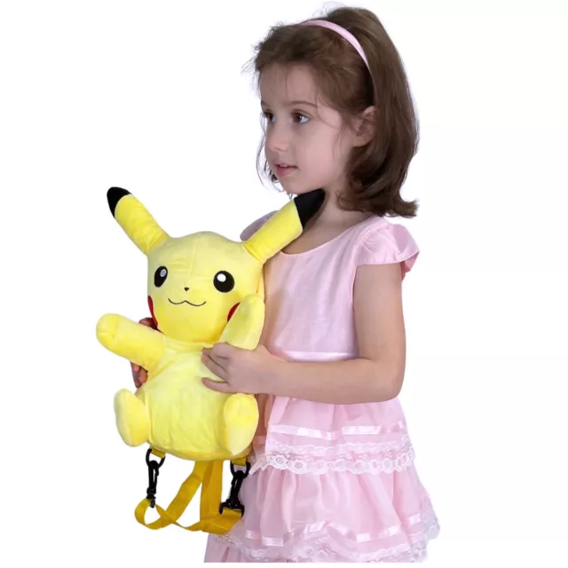 Pokemon PIKACHU Peluche 36cm Zainetto Bambini Giallo Plush Backpack Nintendo