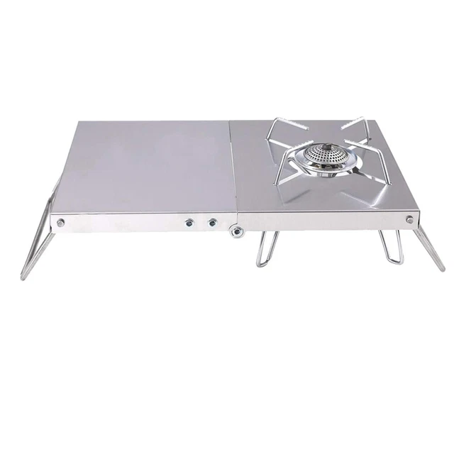 1 pieza de acero inoxidable para exteriores soporte para quemador camping (plata)