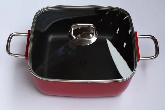 Schulte-Ufer Schmortopf Bräter mit Deckel 28 x 28 cm eckig - gut erhalten