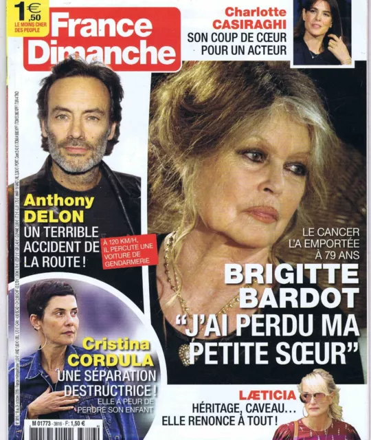 France Dimanche 3816 18/10/2019 Brigitte Bardot Delon Cordula Casiraghi Laeticia