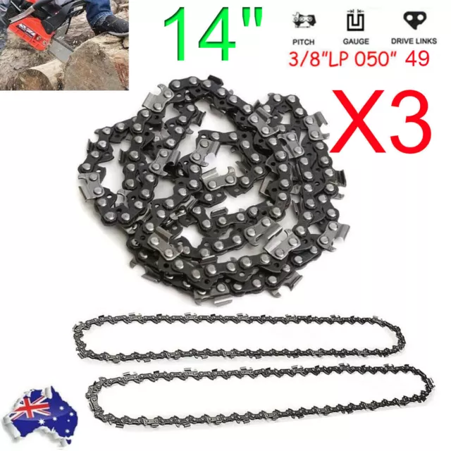 3 X Chainsaw Chain Fits 14" Bar McCULLOCH TALON 49 3/8LP 050 Pro Chain Saw Blade