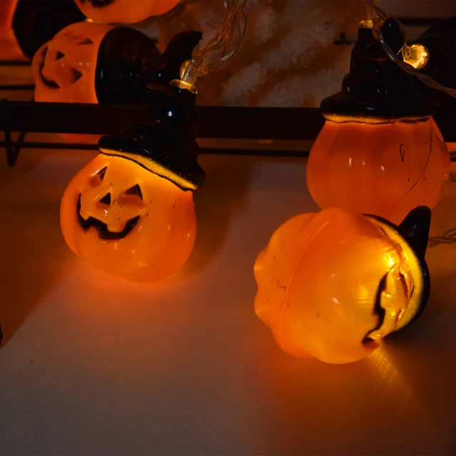 Guirlande Lumineuse 3D Halloween - Citrouille, Feuilles et Glands avec
