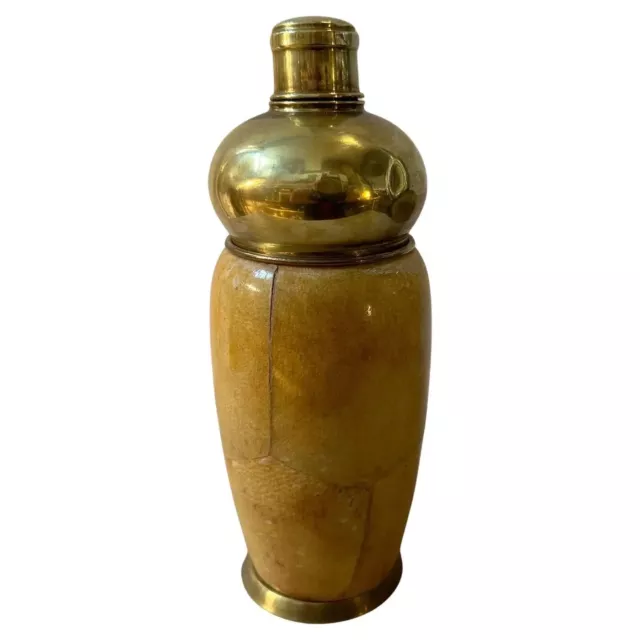 1950s Mid-Century Modern Goatskin and Brass Shaker by Aldo Tura