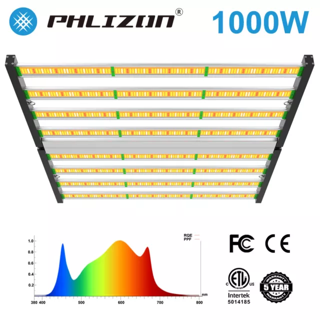 Phlizon 1000W Commercial Grow Light Full Spectrum Bar w/Samsungled Indoor FC1000