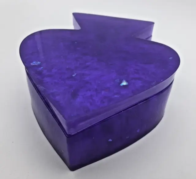 Jewelry Storage Container with Lid Spade Style for Bedroom or Any Room-Purple