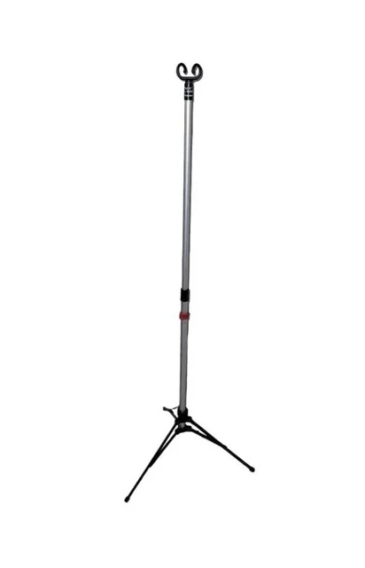 Pitch-It by Sharps Foldable Portable IV Pole Stand Double Hook Adjustable Height