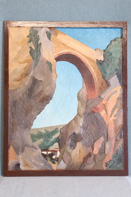 Puente de Ronda. Óleo bajorrelieve sobre tablero. Arratibel. Bridge of Ronda.