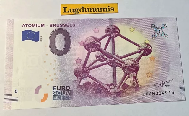 Billet 0 Euro Atomium Brussels 2018-2  - euro souvenir touristique