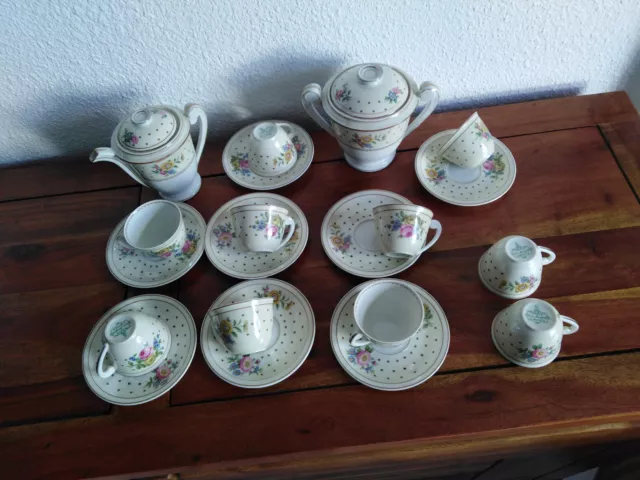 Service à café porcelaine LIMOGES (20 pieces)  "Charles AHRENFELDT"  IMPECCABLE