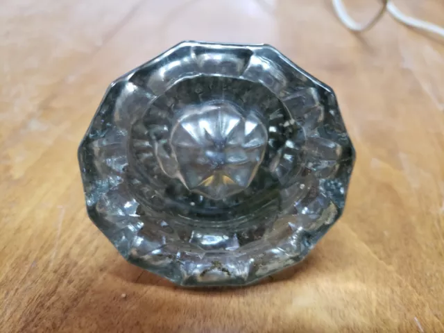 Vintage 12 Point Glass Crystal Brass Door Knob ONLY (FC15-5-G152)