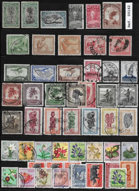 BELGIAN CONGO - ca. 50 stamp lot 1900 to 1960 MNH and USED + Free GIFT