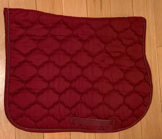 Burgundy Padded Jumping Saddle Pad Cob