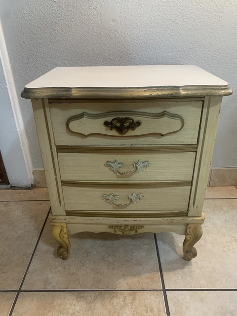 Vintage Sears French Provincial Hollywood Regency Nightstand Table Dixie Bonnet