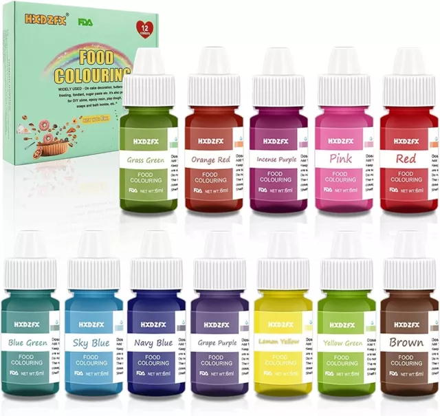 COLORANTI ALIMENTARI A 12 colori - Colorante Alimentare Liquido Concentrati  EUR 10,99 - PicClick IT