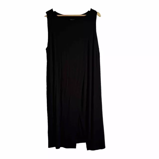 J.Jill Wearever Womens Sleeveless Jersey Dress Plus 1X Black Rayon Lycra