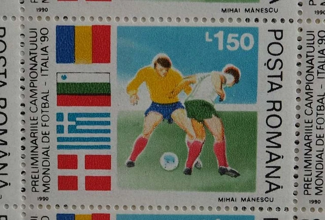 1990 Rumänien; 200 Serien Fußball-WM Italien I, **/MNH, MiNr. 4586/91, ME 960,- 3