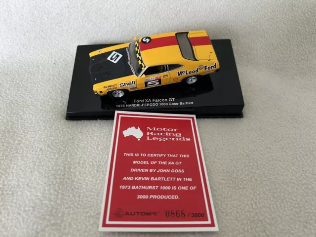 1:43 Bathurst 1973 Ford XA Falcon GT John Goss/Kevin Bartlett Hardie Ferodo 1000 2