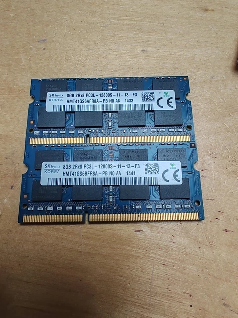 Lot De 4 Hynix 8 Go DDR3-1600 PC3L-12800S 2Rx8 1.35V SODIMM HMT41GS6BFR8A-PB