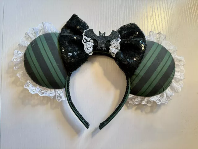 Unofficial Hand Made Disney Minnie Mouse Ears. Haunted Mansion Themed