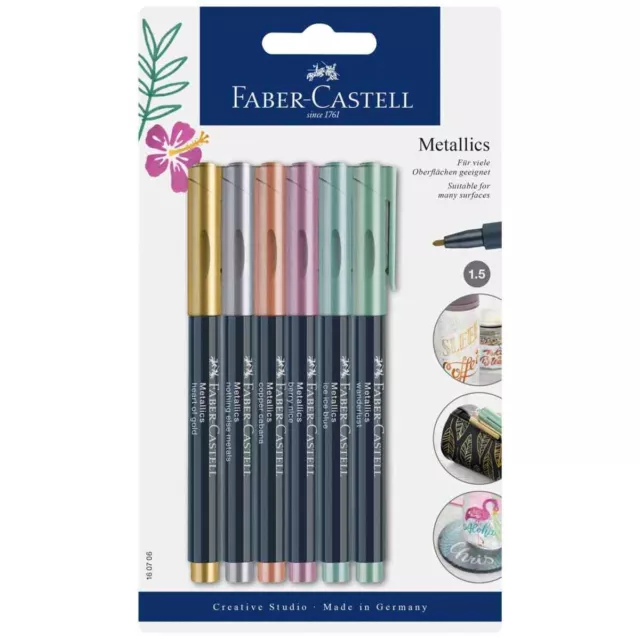 FABER CASTELL Permanentmarker metallic 1,5mm 6 Farben Set