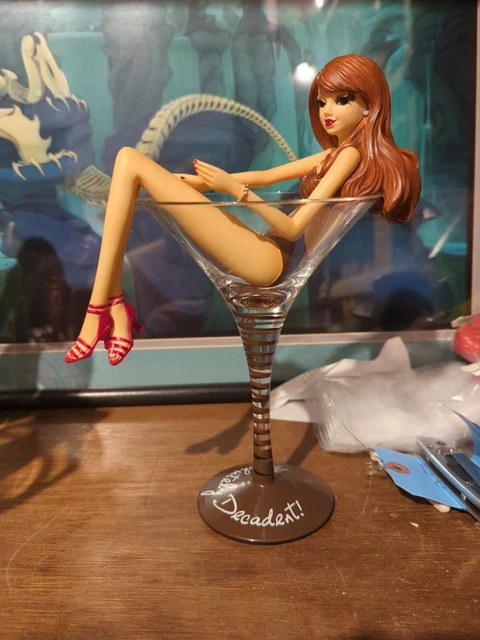 Woman Girl Cocktail Martini Glass Brown Brunette Ceramic Party 21st Birthday