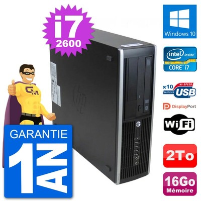 Compaq PC HP 8200 SFF Intel G630 16Go Disque 500Go Graveur Wifi W7 Ecran 19" 