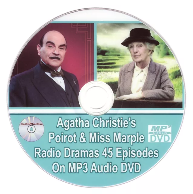 Agatha Christie Poirot & Miss Marple Radio Dramas 45 Episodes On MP3 Audio DVD