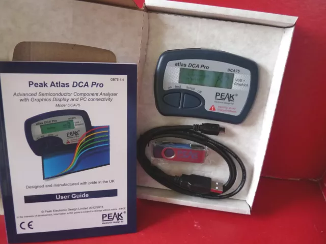 PEAK ATLAS DCA75 PRO TRANSISTOR ANALYSER CURVE TRACER Latest firmware R0021 NEW