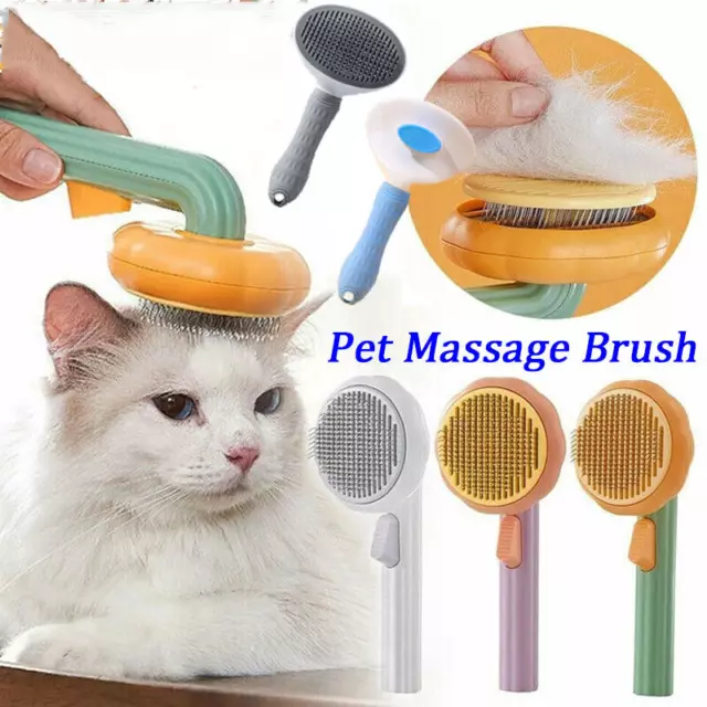 Self Cleaning Slicker Brush Massage Dog Cat Pet Brush Grooming Slicker Hair Comb