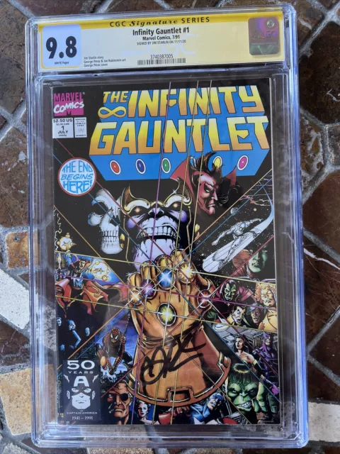 Infinity Gauntlet vol.1 #1 1991 CGC 9.8 Marvel Comic Book Signed Jim Starlin 