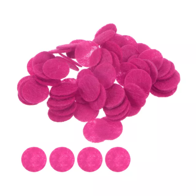 200pcs Round Felt Circles, 10mm 3/8" Craft Felt Pads Non-Woven Fabric Rose Red