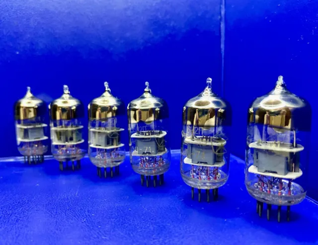 6n2p tube ( ~ECC83 /~12AX7 / 6Н2П) 6pcs Dual Triode Vacuum Tubes Same Date 1971