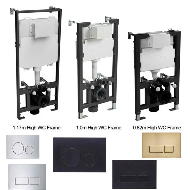 WALL HUNG TOILET Concealed Cistern Frame WC Unit Adjustable Height 3