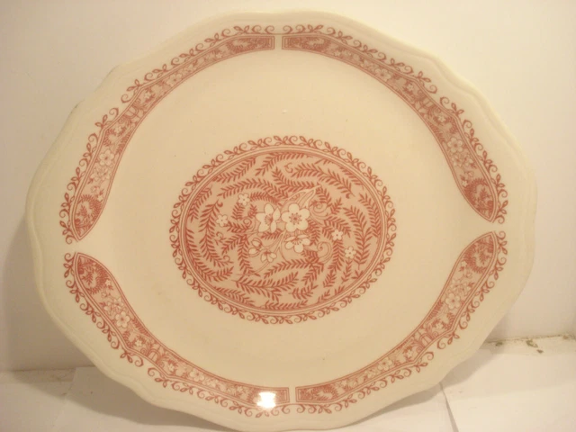 SYRACUSE CHINA "STRAWBERRY HILL" Restaurant Ware 10 3/4" Red Oval Platter/Plate