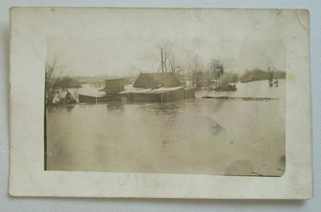 Homestead in Tiffin Ohio Early 1900's Sandusky River Floods Postcard RPPC 6800