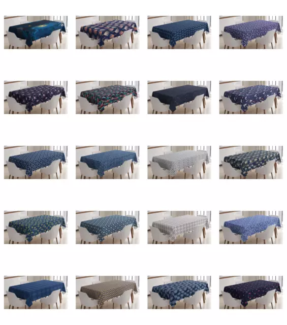 Ambesonne Navy Color Tablecloth Table Cover for Dining Room Kitchen