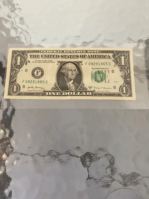 2017A  $1 Dollar Bill  Fancy Note 09-29-1865