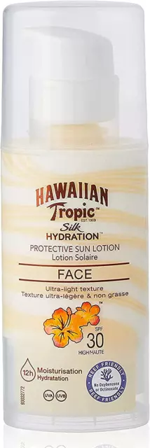 Hawaiianische tropische Seide Hydratation Luft weiches Gesicht schützende Sonnenlotion LSF 30, 50 ml