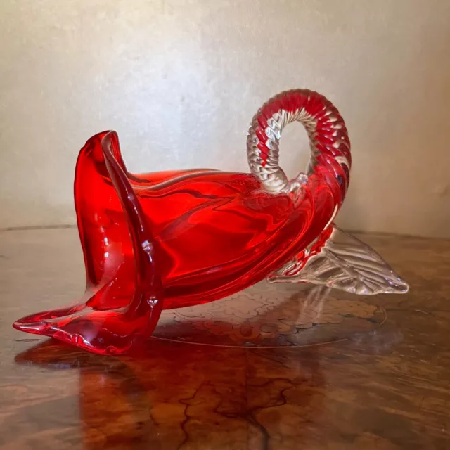 Vintage Italian Murano Cornucopia Vase