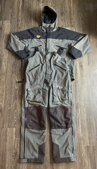 Bass Pro Shops Pro Qualifier Gore-Tex Jacket Bib Rain Suit 100mph Gray Black XL