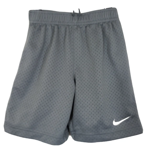 Nike Basketball Shorts Size 4 Boys Kids Gray Mesh Athletic Shorts